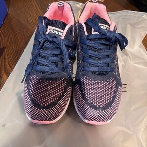 Pink and Navy Running Shoes